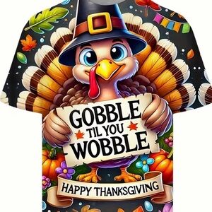 Thanksgiving Turkey Graphic T-Shirt